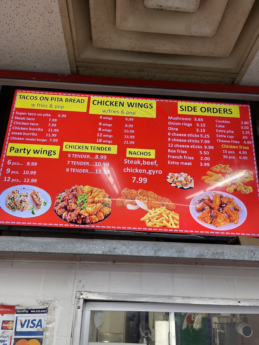 Attock Submarine menu board