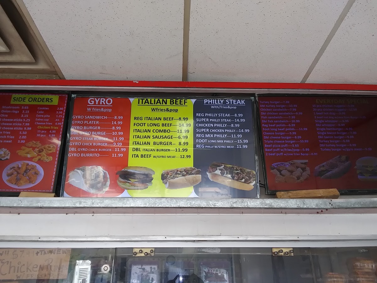 Attock Submarine menu board