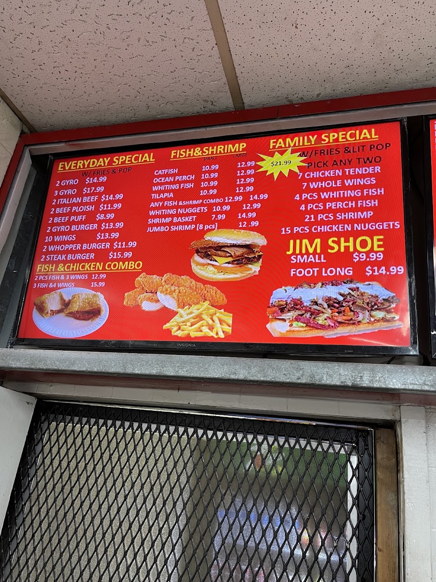 Attock Submarine menu board