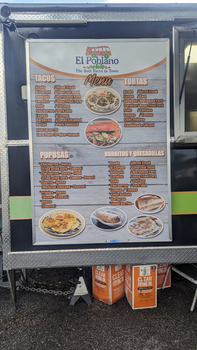 El Poblano Mobile menu board