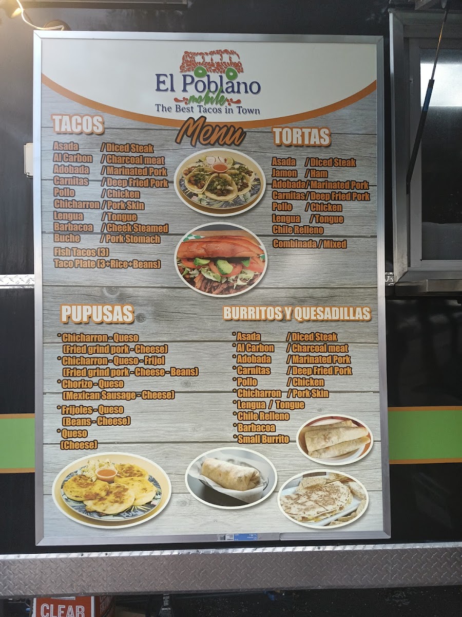 El Poblano Mobile menu board