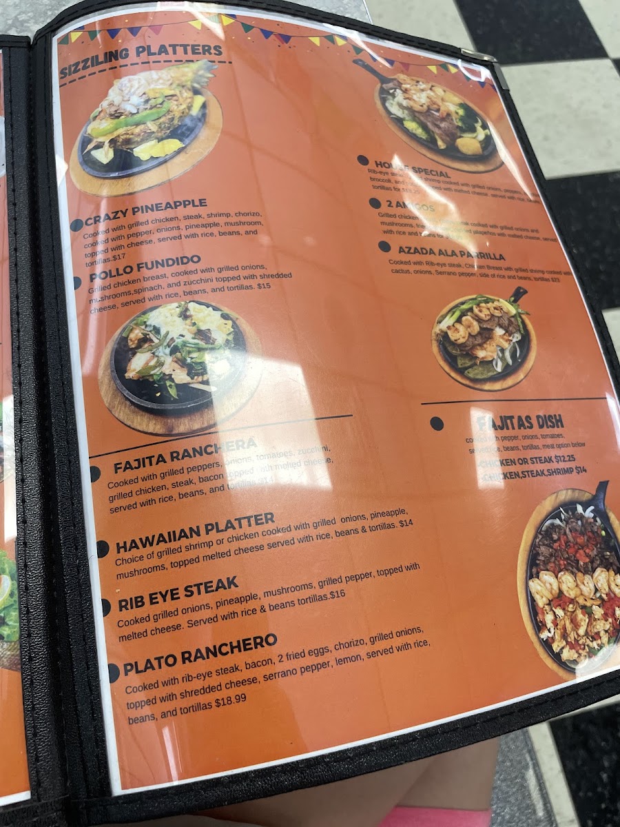 Melecios Mexican Express Stedman NC menu board