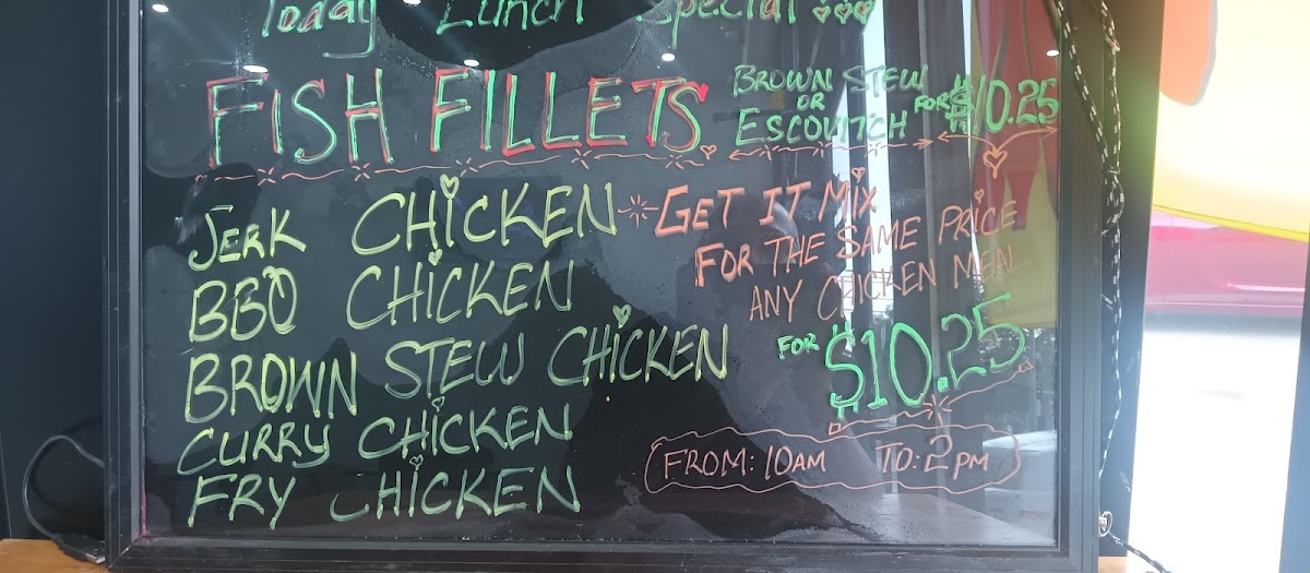 Jamaica Flavaz menu board