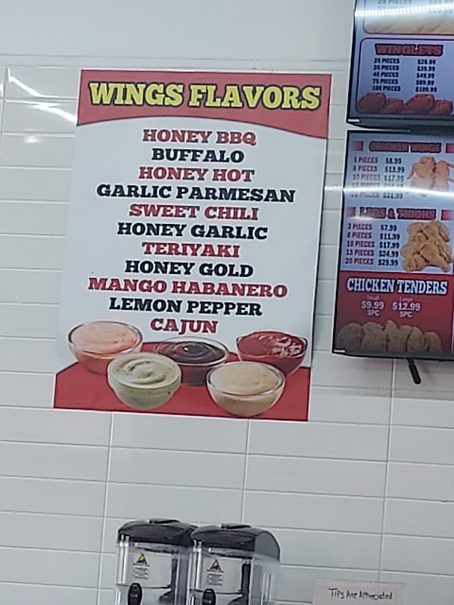 Chick Fish menu board