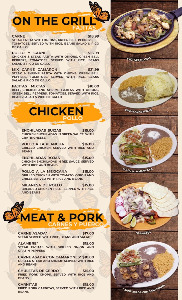 Agape Kitchen Bar and Grill menu board