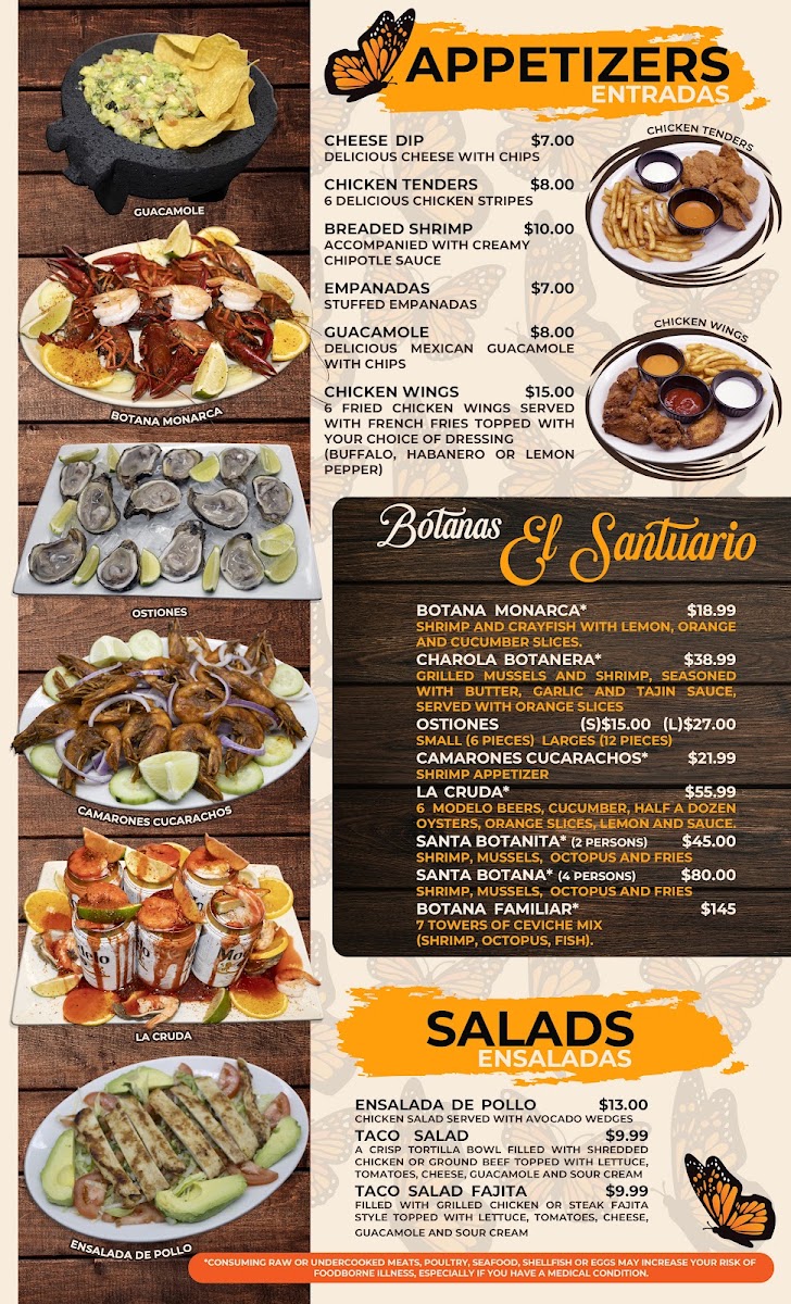 Agape Kitchen Bar and Grill menu board