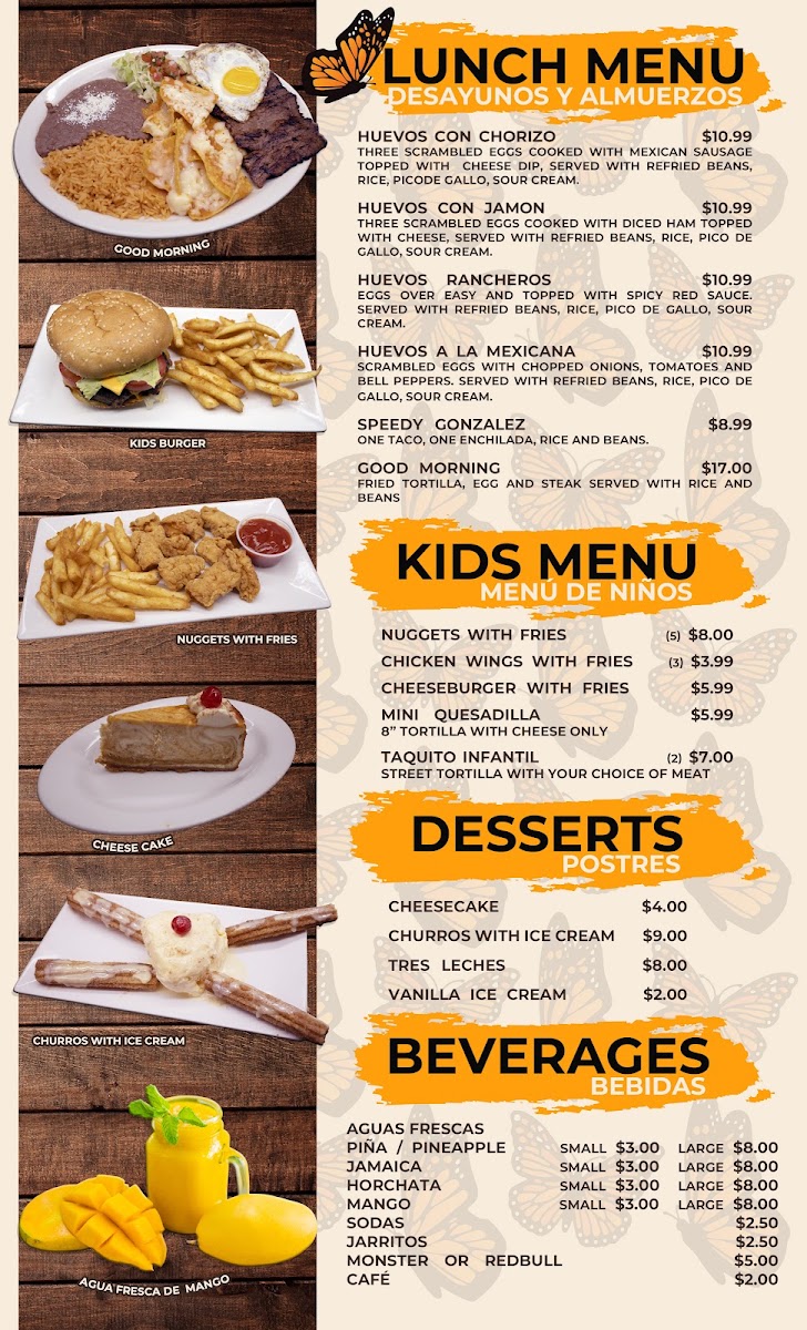 Agape Kitchen Bar and Grill menu board