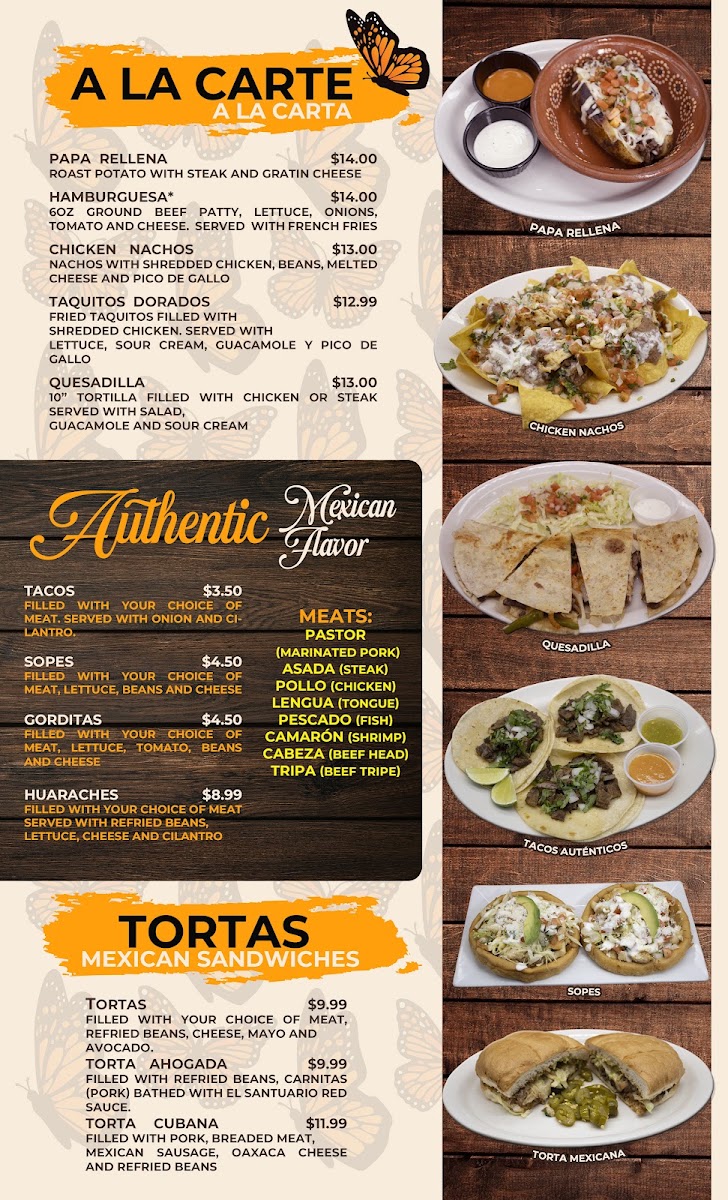 Agape Kitchen Bar and Grill menu board