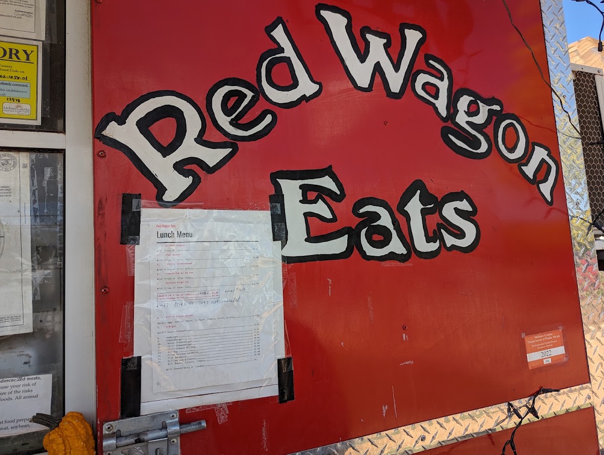 Red Wagon Eats menu board