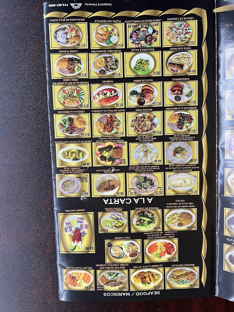 El Tapatio #2 menu board