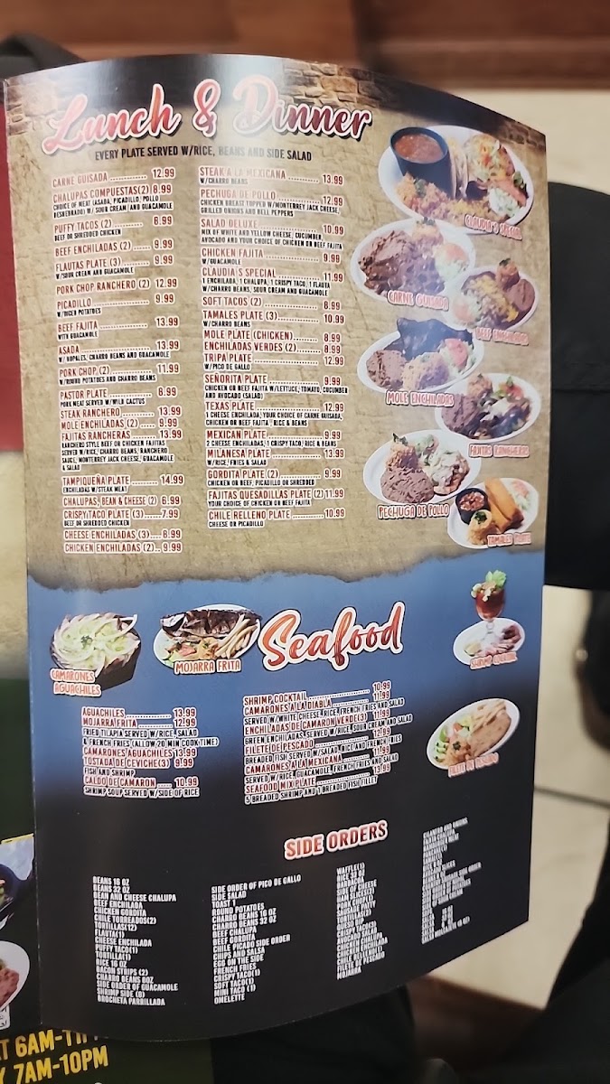 The Mexico Taqueria menu board