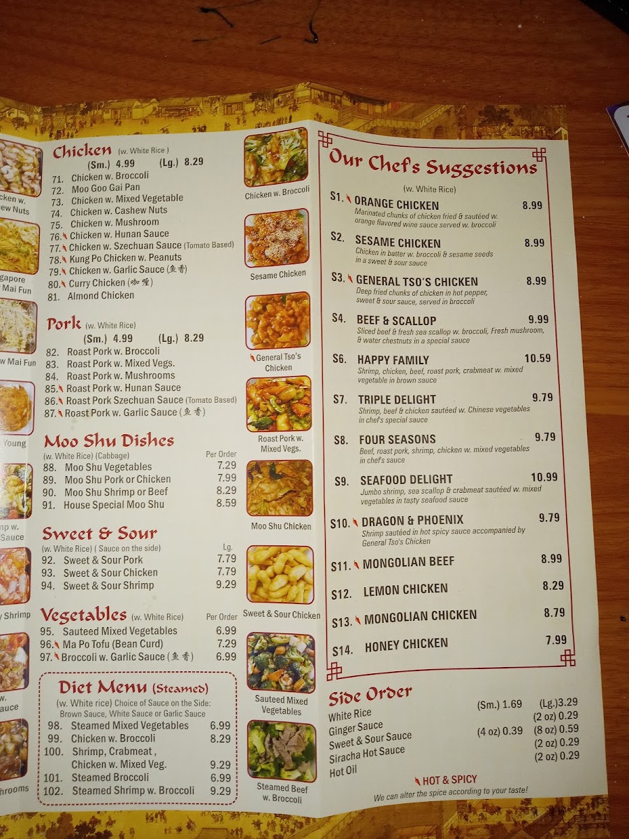 Yummy China menu board