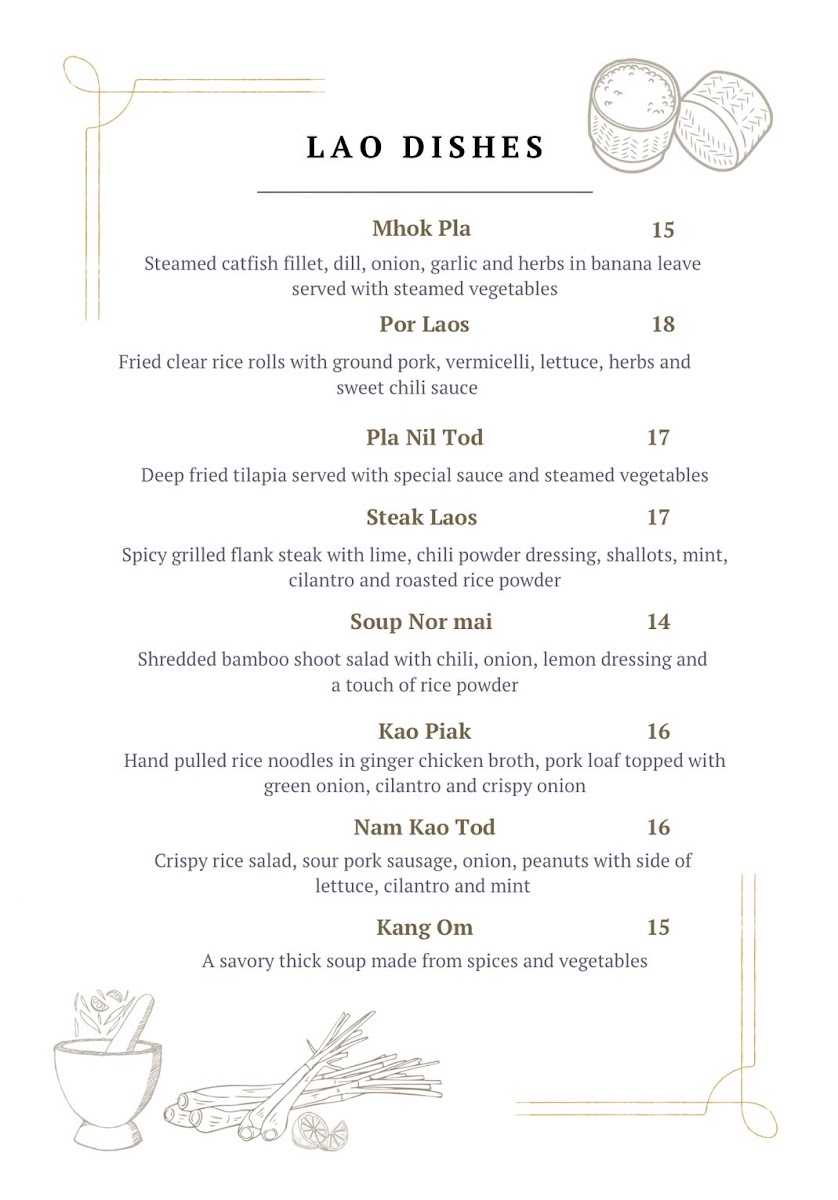 Chaa Roen Pohn menu board
