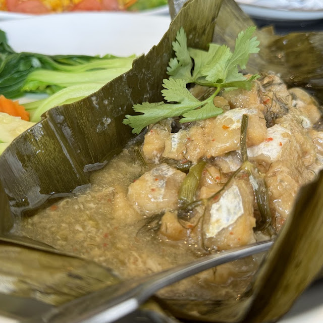 Mhok Pla Catfish in Banana Leaves