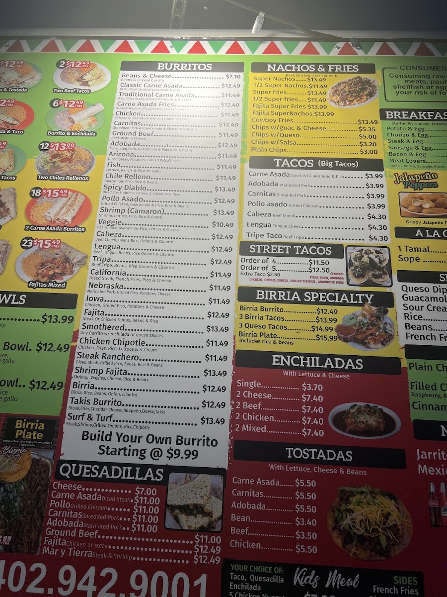 Abelardo's Mexican Fresh Food Truck menu board