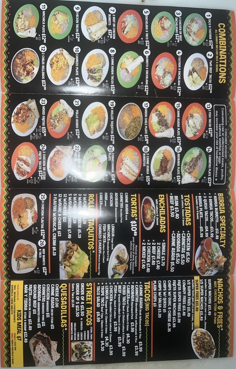 Abelardo's Mexican Fresh Food Truck menu board