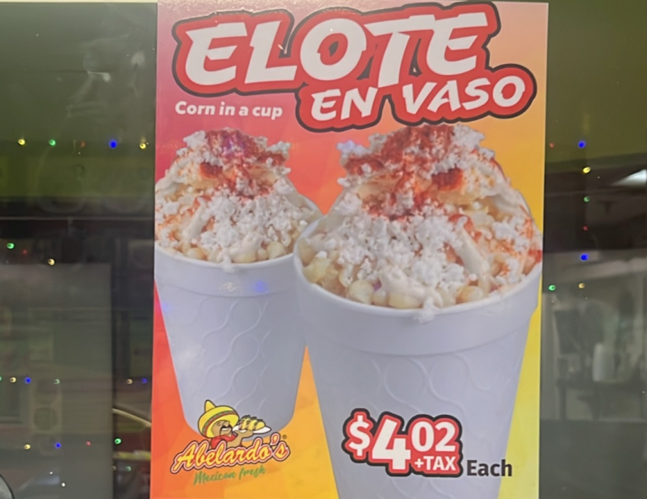 Abelardo's Mexican Fresh Food Truck menu board