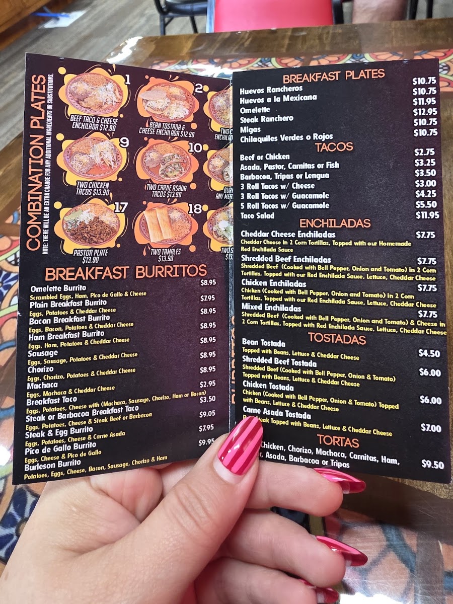 Dos Juanito's Mexican Restaurant menu board