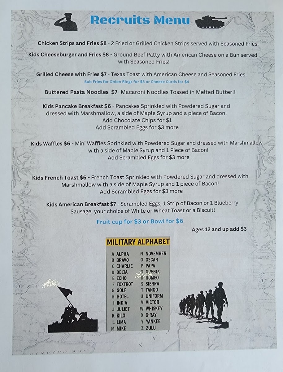 Honor Cafe Huntsville menu board
