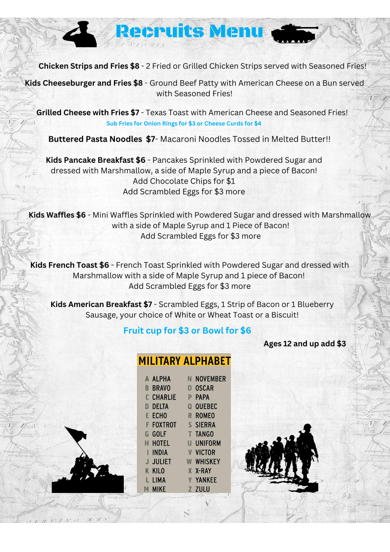 Honor Cafe Huntsville menu board