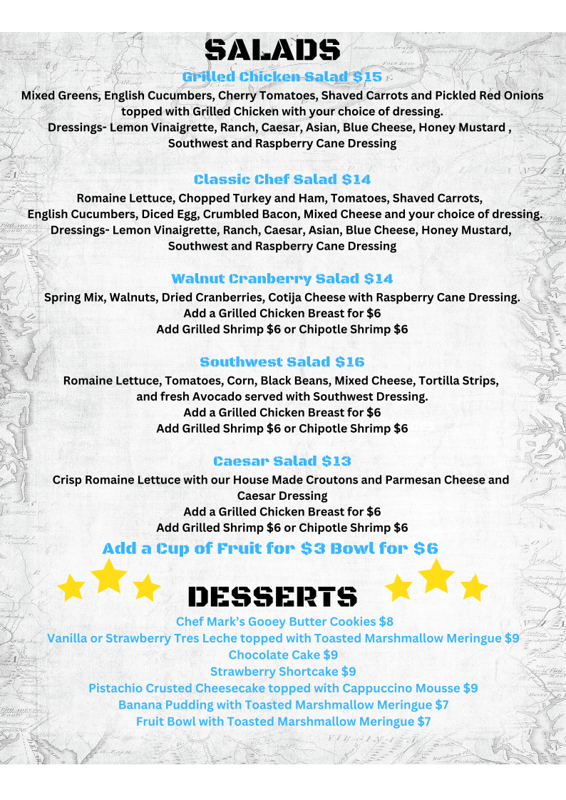 Honor Cafe Huntsville menu board