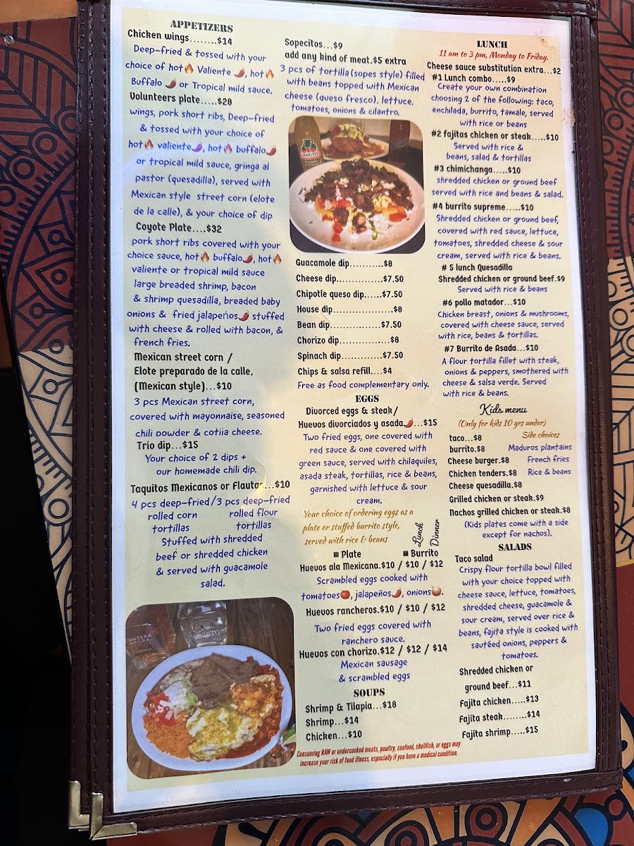 O! Chulos Grill & Bar menu board