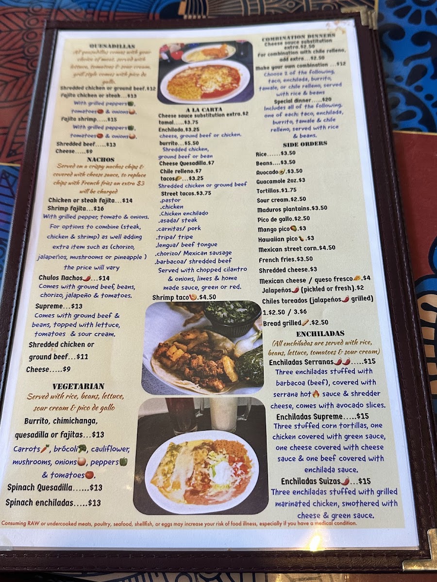 O! Chulos Grill & Bar menu board