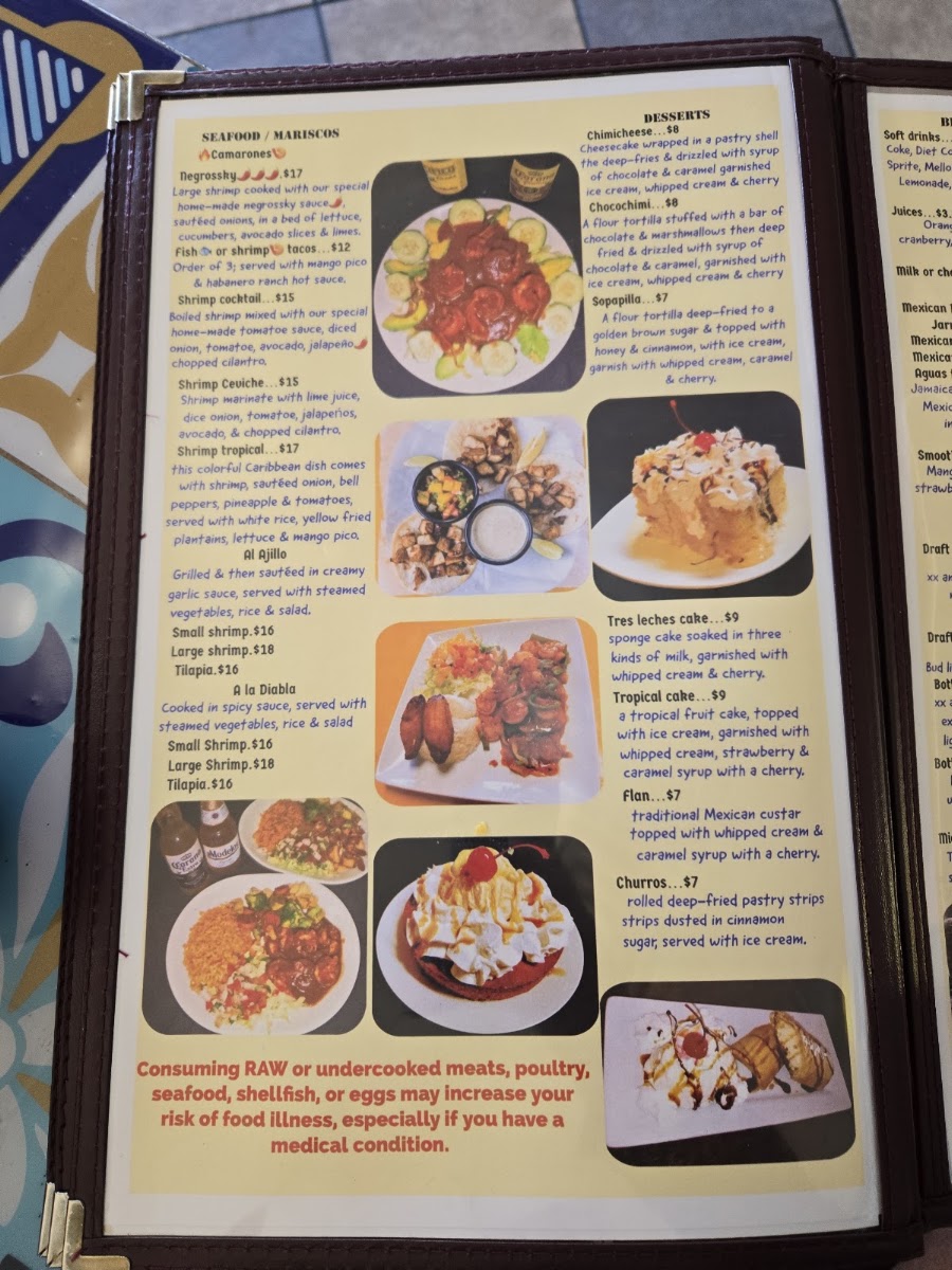 O! Chulos Grill & Bar menu board