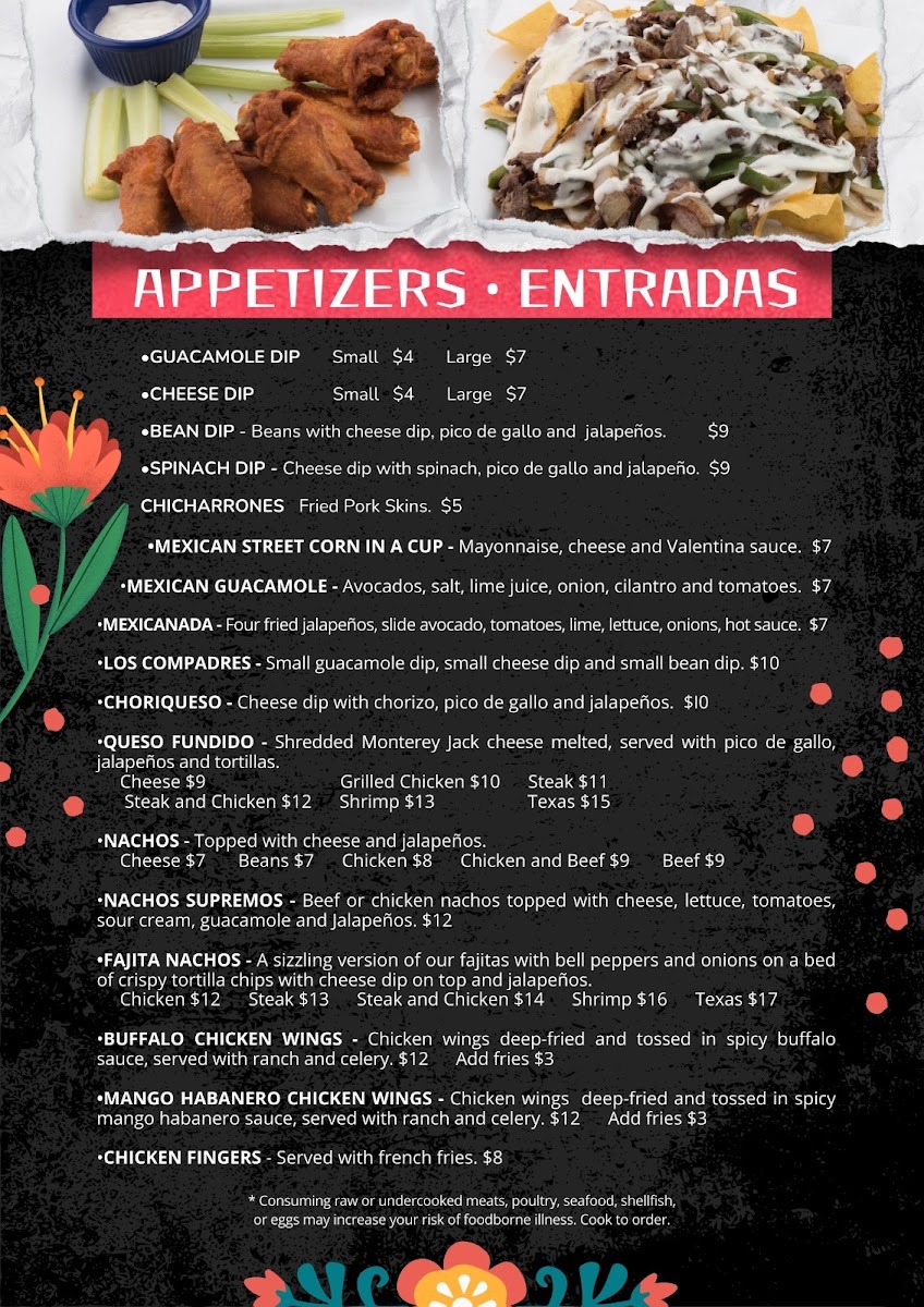 Raul's Mexican Restaurant menu board