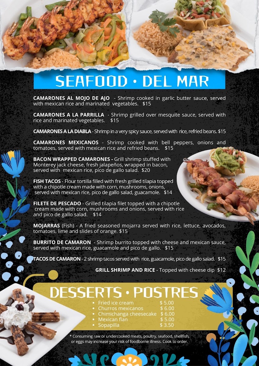 Raul's Mexican Restaurant menu board