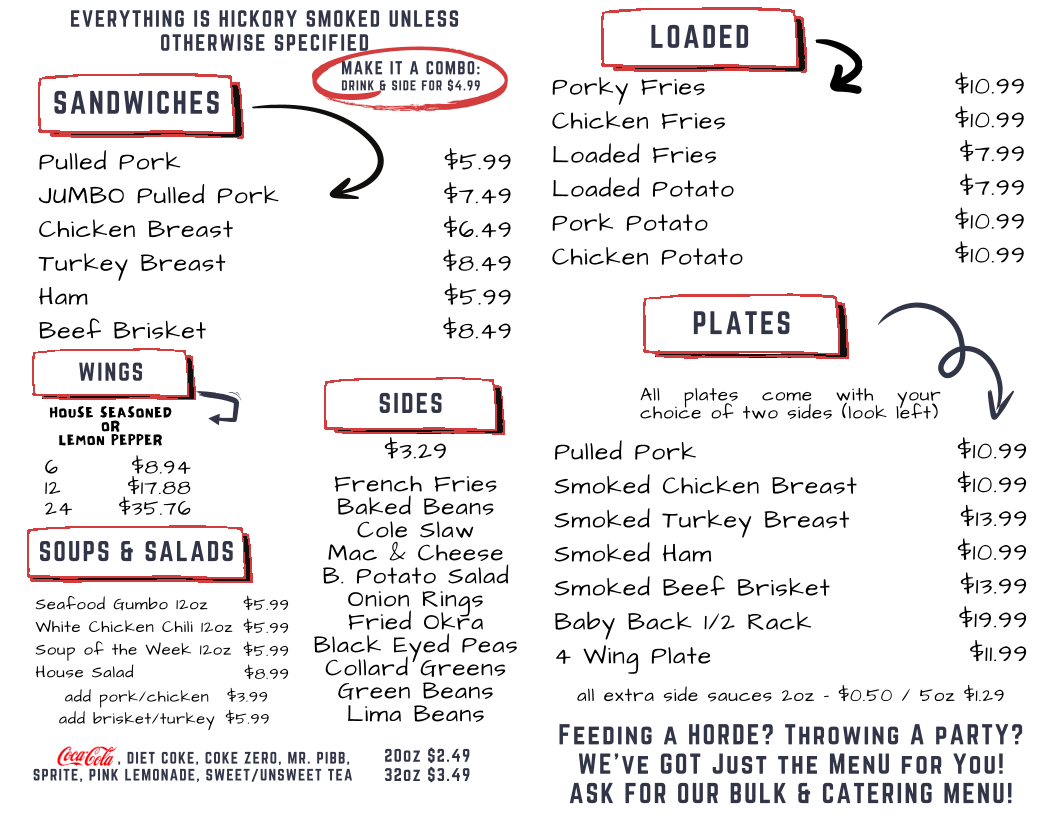 Butts To Go - Moody menu board