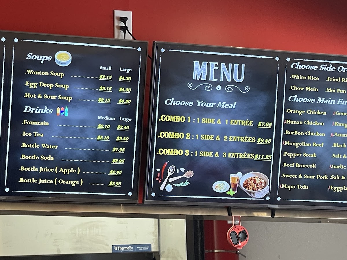 Sichuan Pepper Express menu board