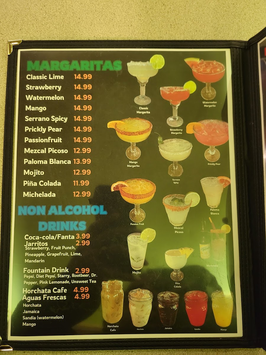 Tres Amigos - Sedona menu board