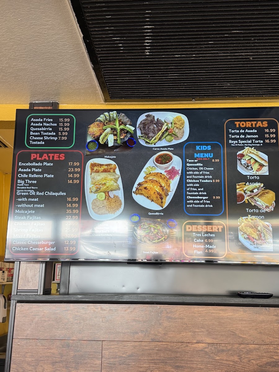 Tres Amigos - Sedona menu board