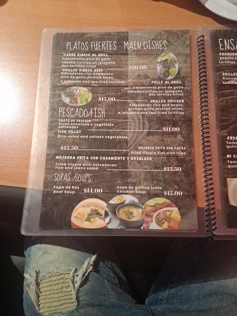 Mi Casita Restaurant menu board