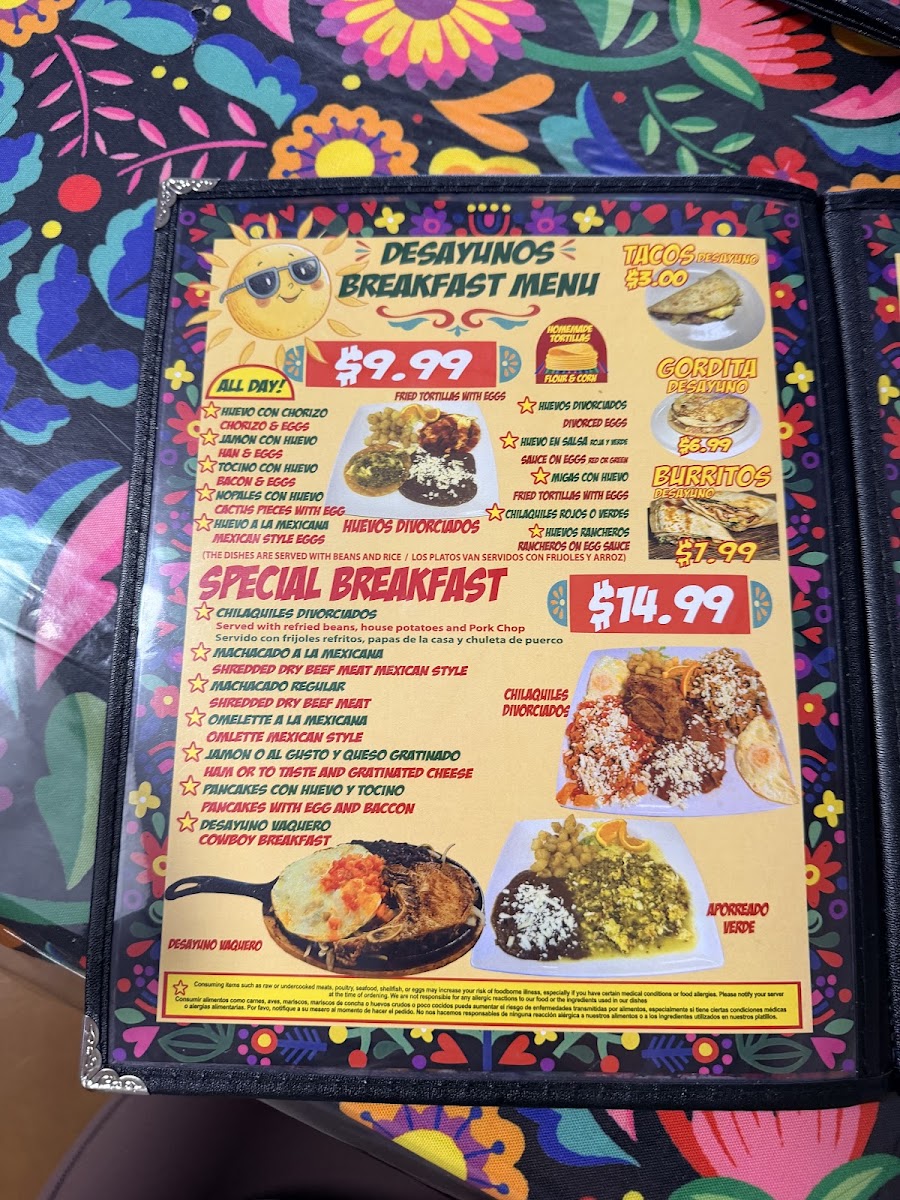 Mr. Ranchero Mexican Food menu board