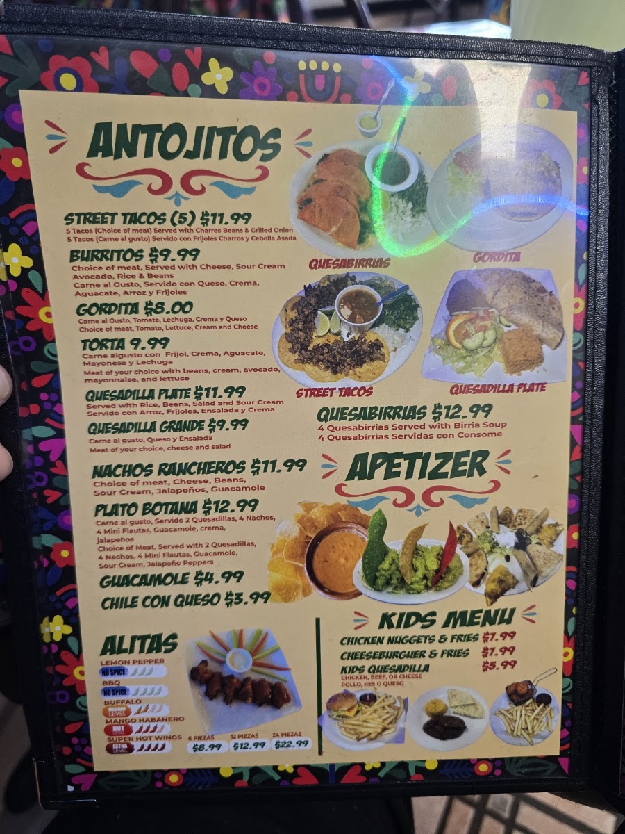 Mr. Ranchero Mexican Food menu board