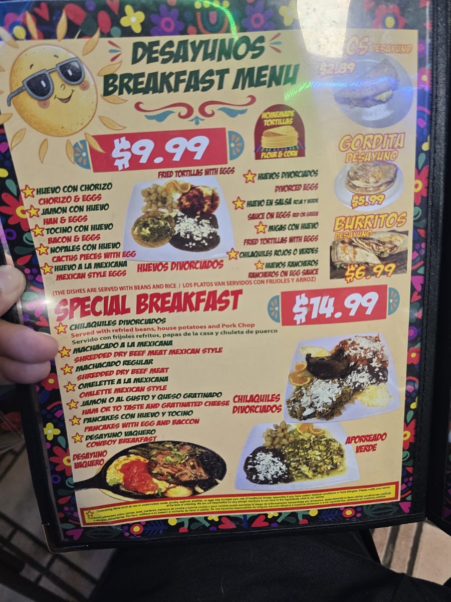 Mr. Ranchero Mexican Food menu board