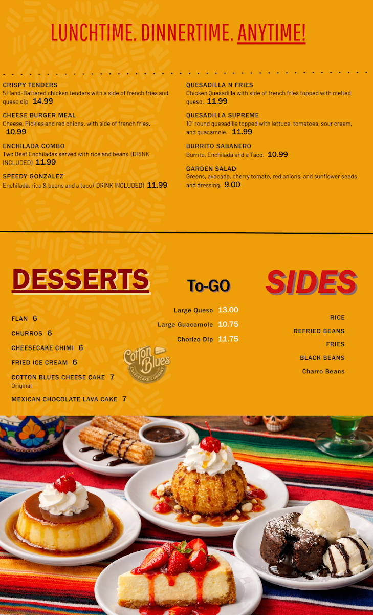 Los Chicos | Tequila Bar & Grill menu board