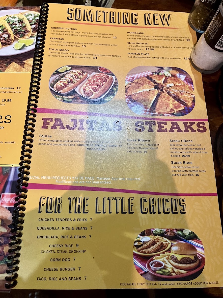 Los Chicos | Tequila Bar & Grill menu board