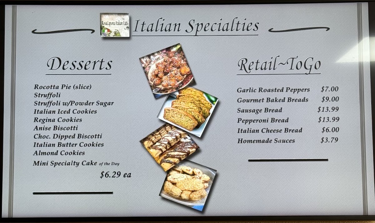 Poppa's Italian Factory menu board