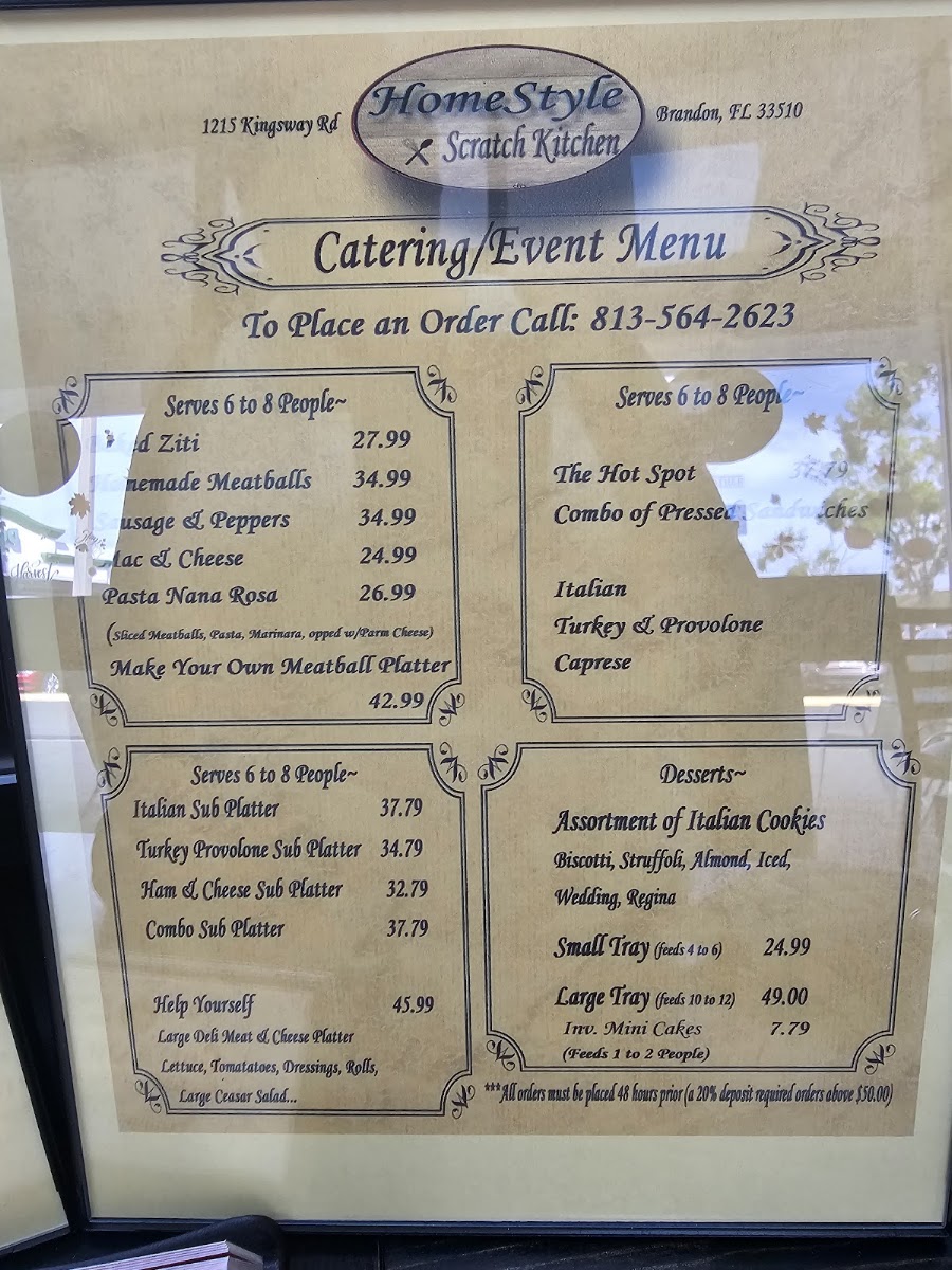 Poppa's Italian Factory menu board