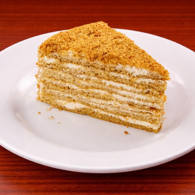 Layered Honey Cake Slice