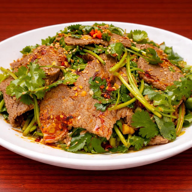 cold spiced beef slices 凉拌牛肉