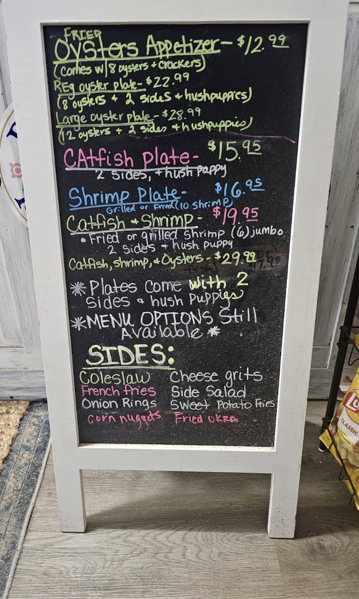 Southern Sass Cafe menu board