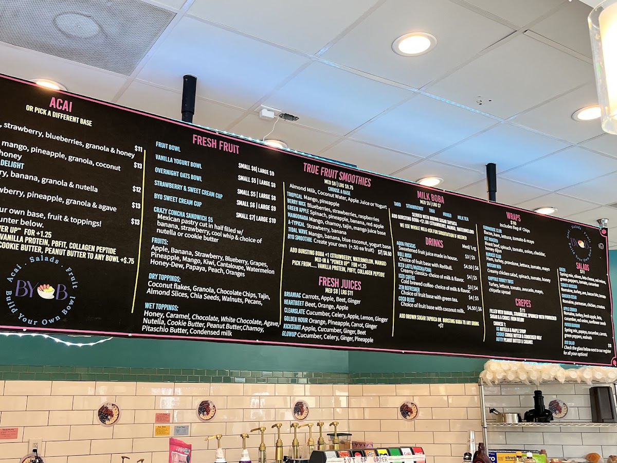 Build Your Own Bowl menu board