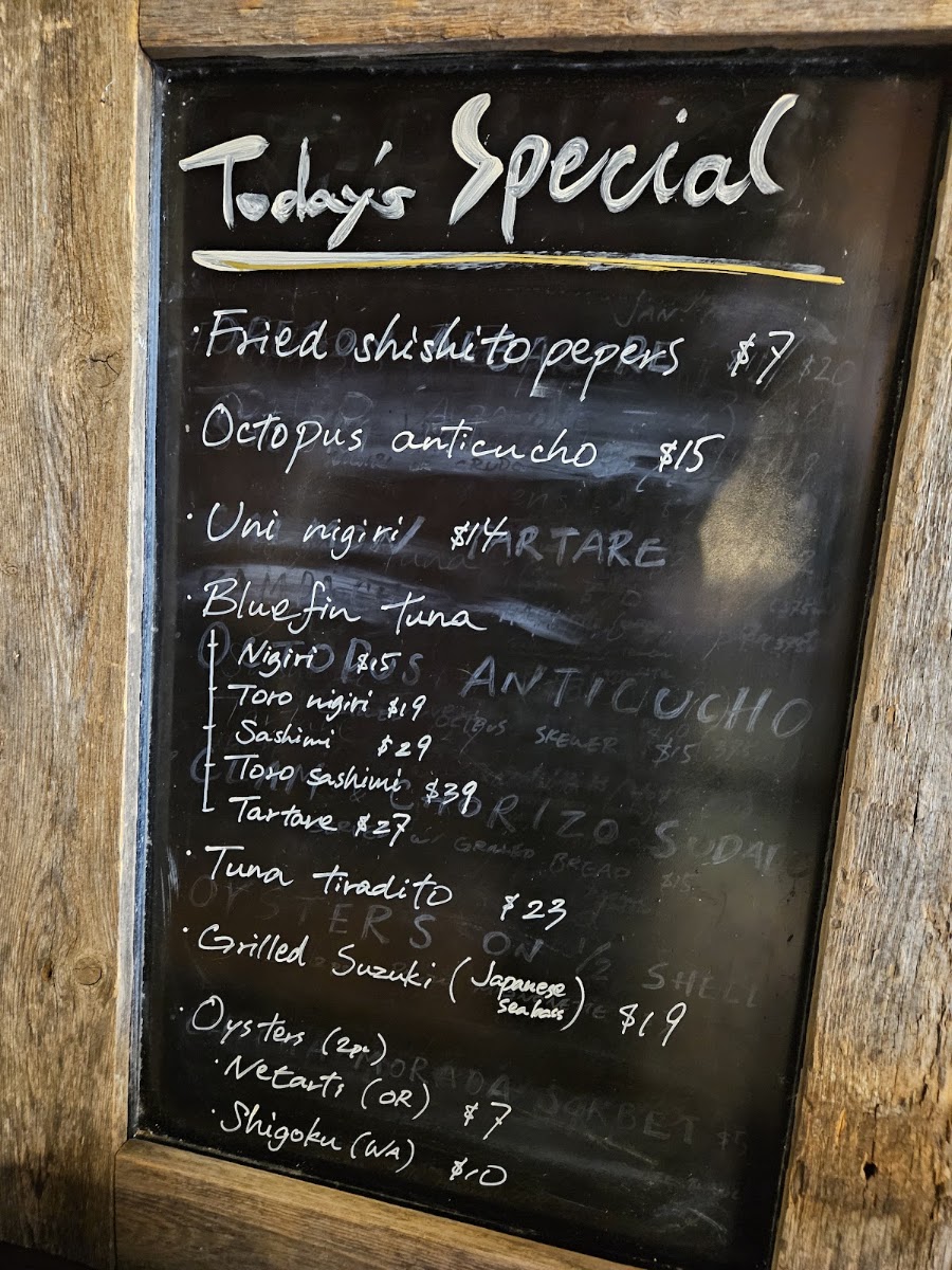 Kusshi menu board