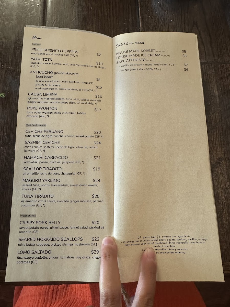 Kusshi menu board