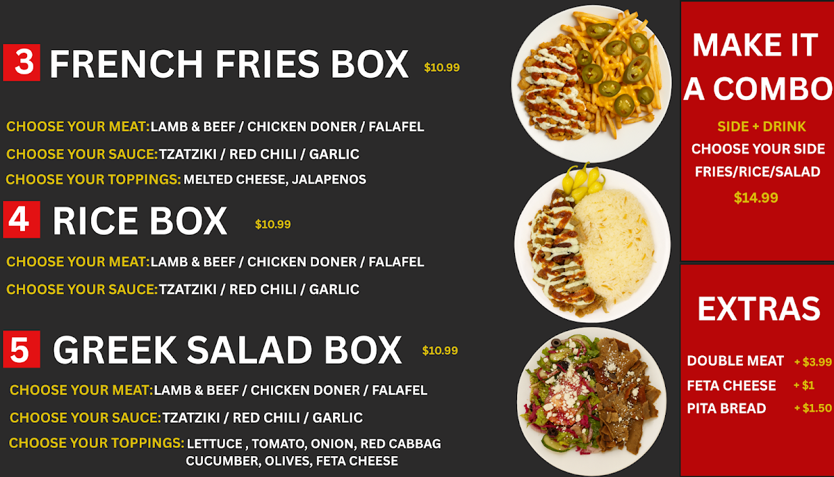 Golden Grill (Greek and Mediterranean Kitchen) menu board