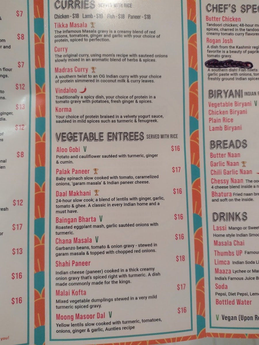 Naan & Curry - Indian Food (North Summerlin) menu board